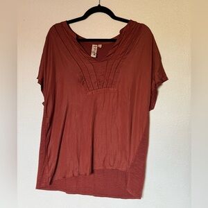 Dolan Left Coast Anthropologie Rust V Neck Top XL
